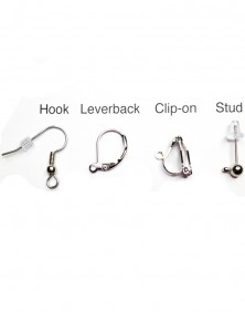 Sample Earrings: Hook, Leverback, Clip-on, Stud