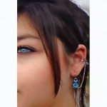Cluster - Earrings with Ear Cuff, earcuf, earcuffs,Slave earrings, chained ear cuff, ear cuffs, colorful earrings, handmade in USA