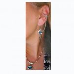 Evil Eye-Ear cuff Earrings, earcuf, earcuffs,ear Jewelry, slave earrings, ear cuffs, hook earrings, silver, evil,eye, Ear jewelry,