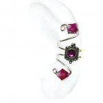 Faith - Ear Cuff, ear cuff, Ear cuffs, Silver, Made in USA, Crystals,Purple