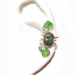  Forest Green Jewel Ear Cuff, Green cuff, Jewel Ear cuff, Adele, Pink,best sellers, number 1 