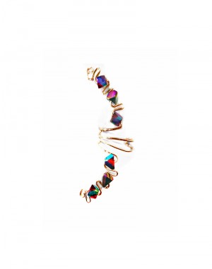 Iris - Ear Cuff Wrap with Multicolor Glass Beads