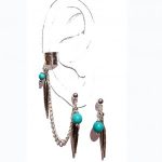  Kenda Ear Cuff, Chained Earrings, ear cuff, ear cuffs, silver, ear jewelry, unique ear cuffs,earlums, Made in USA, gift under $ 20.00,