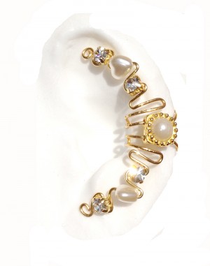 Marla - Pierceless Ear Cuff Wrap with Center Jewel