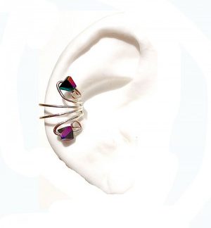 Mini Iris - Multicolor Crystals Ear cuff