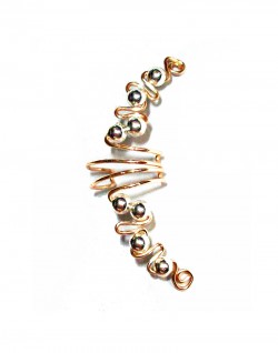 Roxy - Gold Wire Silver Beads Ear Cuff