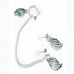 Silver Fall, double piercings earrings, slave earrings, chained studs, cartilage earring set, gift under $10.00,