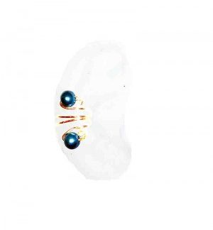 Teal Drop - Gold or Silver Wire - Teal Pearl Ear Cuff
