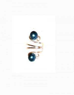 Teal Drop - Gold or Silver Wire - Teal Pearl Ear Cuff