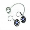 Zoe -Ear Cuff / Earrings with Blue Rhinestones