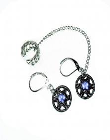 Zoe -Ear Cuff / Earrings with Blue Rhinestones