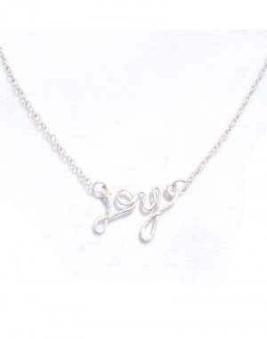  Joy Pendant Sterling Silver Necklace, pendant,JOY, sterling Silver, made in USA