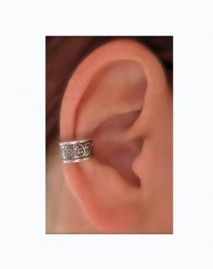 Rio - Oxidized Silver Ear Cuff