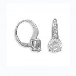 Sterling Silver CZ Earrings,