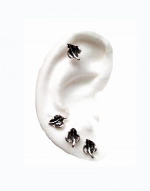 Tiny Leafs- Sterling Silver Earrings
