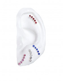 Diva - Cartilage, Helix stud Earring with Colorful Rhinestones