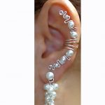 Bridal earrings ,wedding, pearls, silver, OOAK bridal earrings