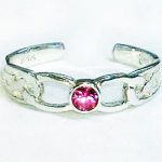 Celtic Design Toe Ring Pink Crystal