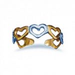 Sterling Silver 14 Karat Gold Plated Heart Toe Ring, gold toe rings, silver to rings, heart toe rings, cool toe rings