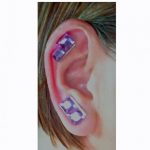 Extra Large Magnetic Earrings, keloid pressure Earrings, Magnetic Rectangular Purple  R Ear_edited-1