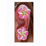 Extra Large magnetic earrings, keloid pressure Earrings, Plumeria 15mm Ear_edited-1