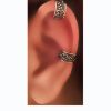 Rose Leaf Design Silver Oxidized Ear Cuffs - Image 2