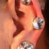 Keloid Pressure Magnetic Earrings with Clear Crystal Facing - Image 5