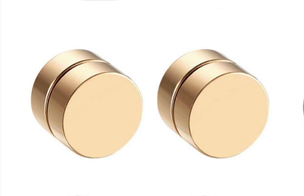Rose Gold keloid pressure earrings • Magnetic earrings clip on ear