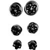 Black Flower Keloid Earrings Pressure Clip Pair