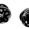 Black Flower Keloid Earrings Pressure Clip Pair - Image 5