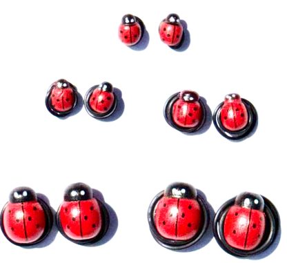 Keloid earrings, kids earrings , earrings for kids , hypoallergenic , little girl earrings , Ladybug , ladybug clips, Ladybug earrings, pressure earring